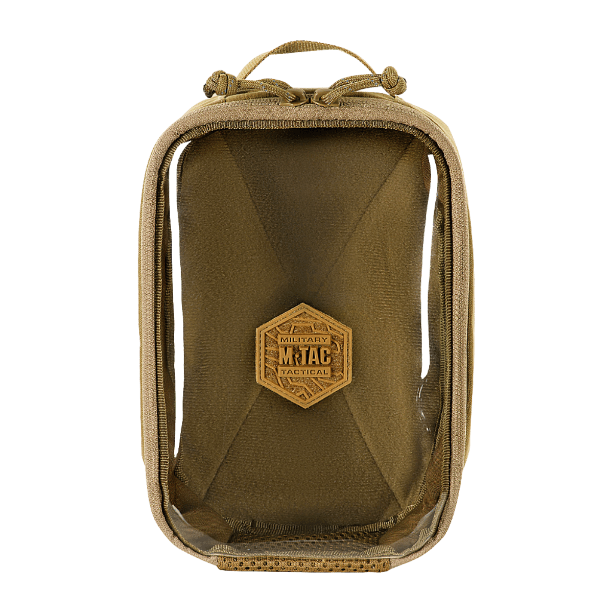 M-Tac Utility Organizer Transparent Elite Small Gen. II tan-värinä läpinäkyvällä etupaneelilla, kestävä materiaali ja NIJ-sertifiointi, galleria, sijainti 1