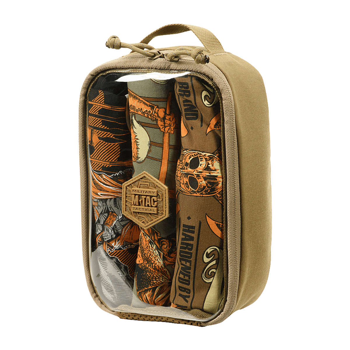 M-Tac Utility Organizer Transparent Elite Small Gen. II tan-värinä läpinäkyvällä kannella, kestävä materiaali ja NIJ-sertifiointi, galleria, sijainti 1