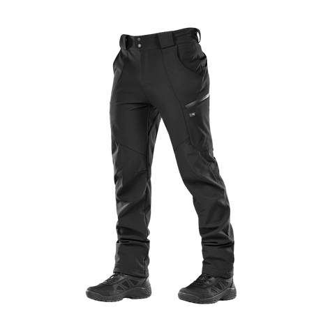 M-Tac Soft Shell Vinter -housut kylmään säähän, fleece-vuori ja vahvistettu takakappale, sopivat syksyyn ja talveen.