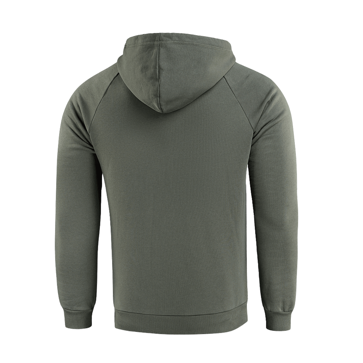 M-Tac Cotton Raglan -huppari takaa kuvattuna, näyttää raglanhihat ja hupun, sopii arkeen ja aktiiviseen elämäntapaan.