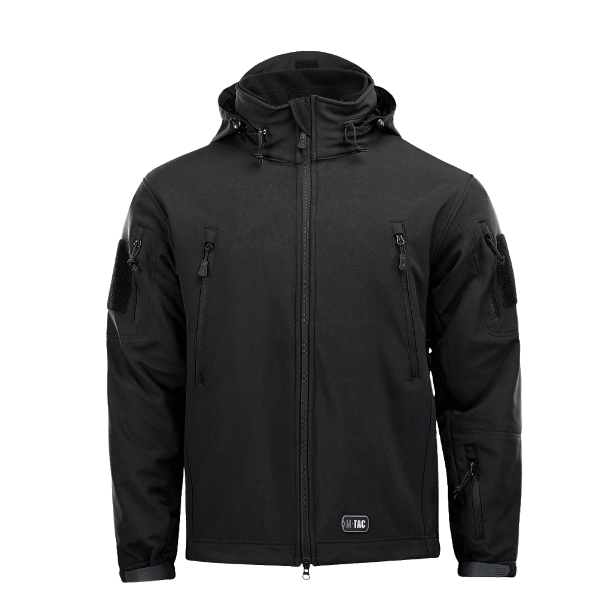 M-Tac Soft Shell Jakke med Liner musta, irrotettavalla vuorella, sopii huonoon säähän. Kevyt takki, jonka fleecevuori voidaan käyttää erikseen.
