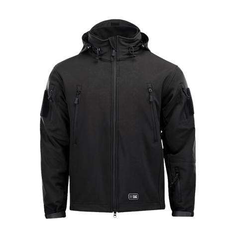 M-Tac Soft Shell Jakke med Liner musta, irrotettavalla vuorella, sopii huonoon säähän. Kevyt takki, jonka fleecevuori voidaan käyttää erikseen.