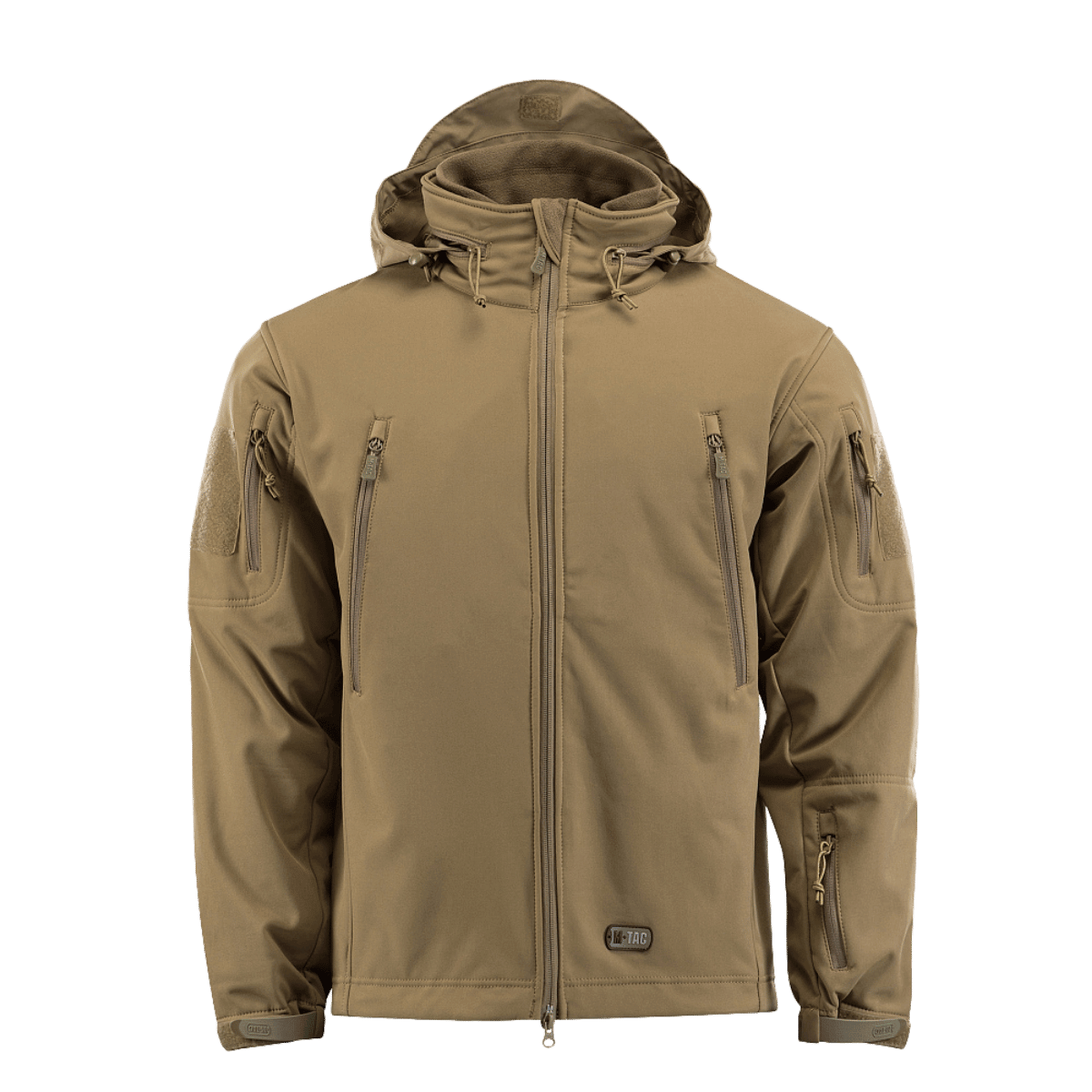 M-Tac Soft Shell Jakke med Liner beige, irrotettava fleecenvuori, tuulenpitävä ja säältä suojaava muotoilu.