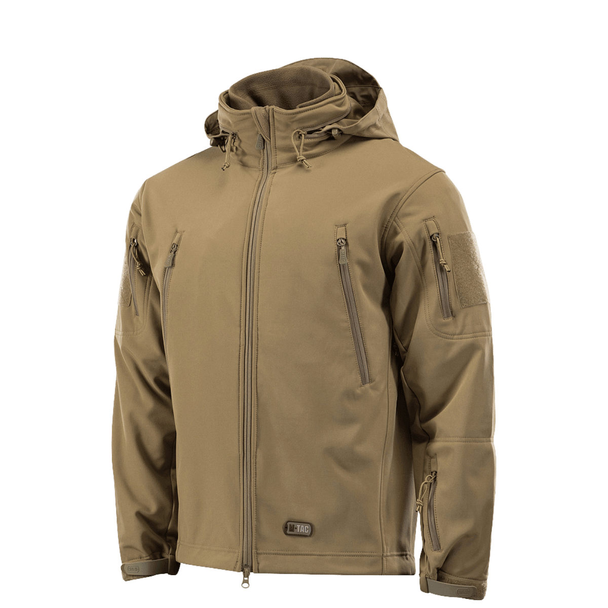 M-Tac Soft Shell Jakke med Liner ruskeana, tuuli- ja sääsuoja, irrotettava fleecenvuori.