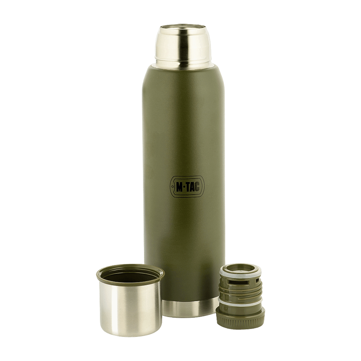 M-Tac Termospullo Type 2 - 1.3L ruostumatonta terästä, ruuvikorkilla ja tyhjiösulatulla kannella, retkeilyyn ja ulkokäyttöön 1 2