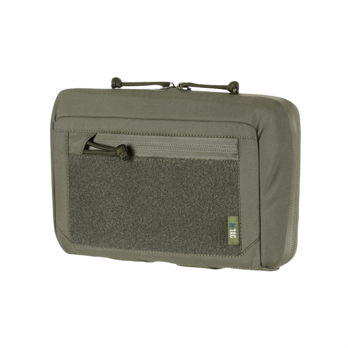 M-Tac Admin Pouch Large Elite Gen.II valmistettu Cordura 500D:stä; harmaa, vetoketjulla ja Velcro-paneelilla patcheille.