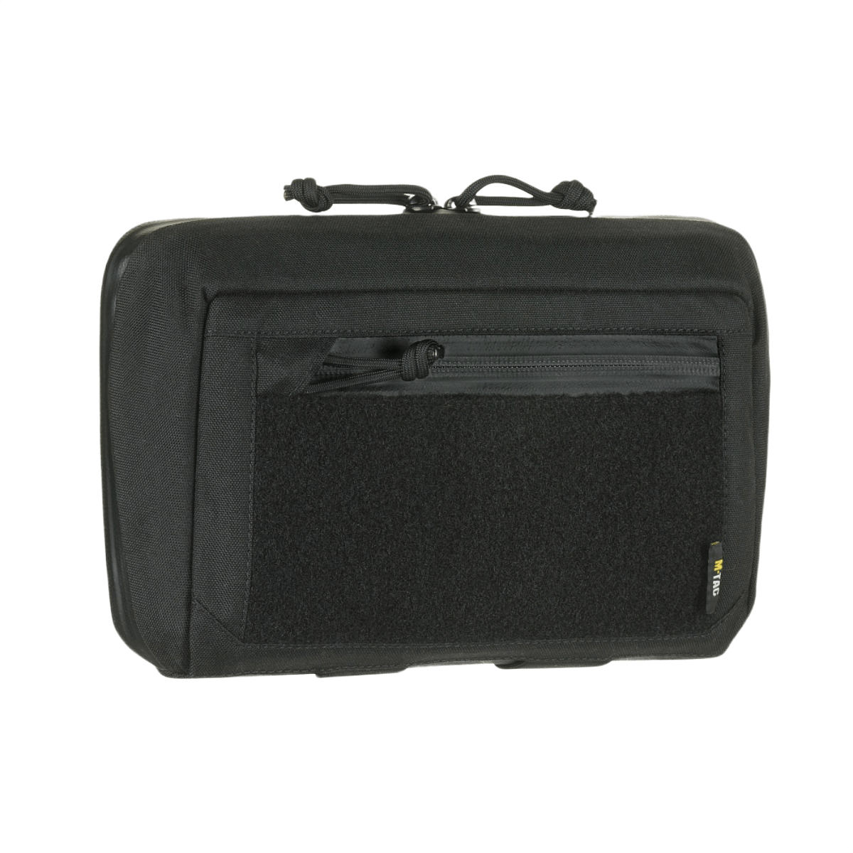 M-Tac Admin Pouch Large Elite Gen.II mustana Cordura 500D:stä AquaGuard-vetoketjulla ja Velcro-paneelilla patcheille.