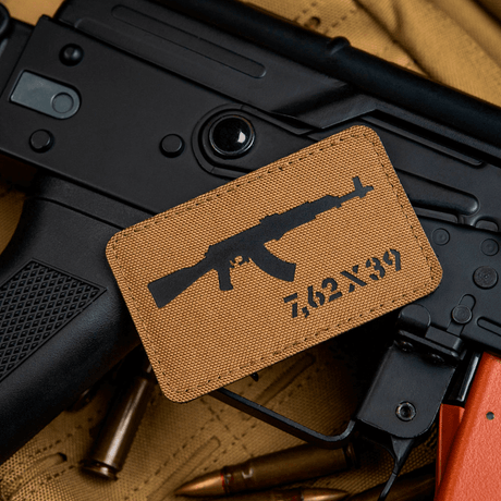 M-Tac AKM 7,62x39 Laser Cut Patch, Velcro-kiinnitys, taktiseen vaatetukseen ja varusteisiin, kestävä Cordura 500D, 80x50 mm.