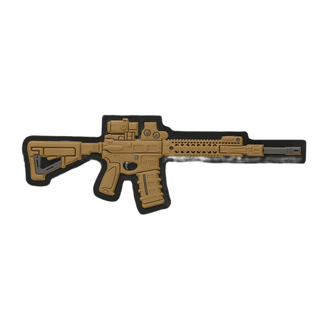 M-Tac AR-15 3d PVC-tarra Velcro-kiinnityksellä, taktinen malli AR-15-harrastajille, 50 x 60 mm, kulutusta kestävä PVC-materiaali.