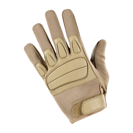M-Tac Assault Tactical Mk.2 -hanskat beige, iskunvaimennus ja säädettävä velcro, aitoa nahkaa.