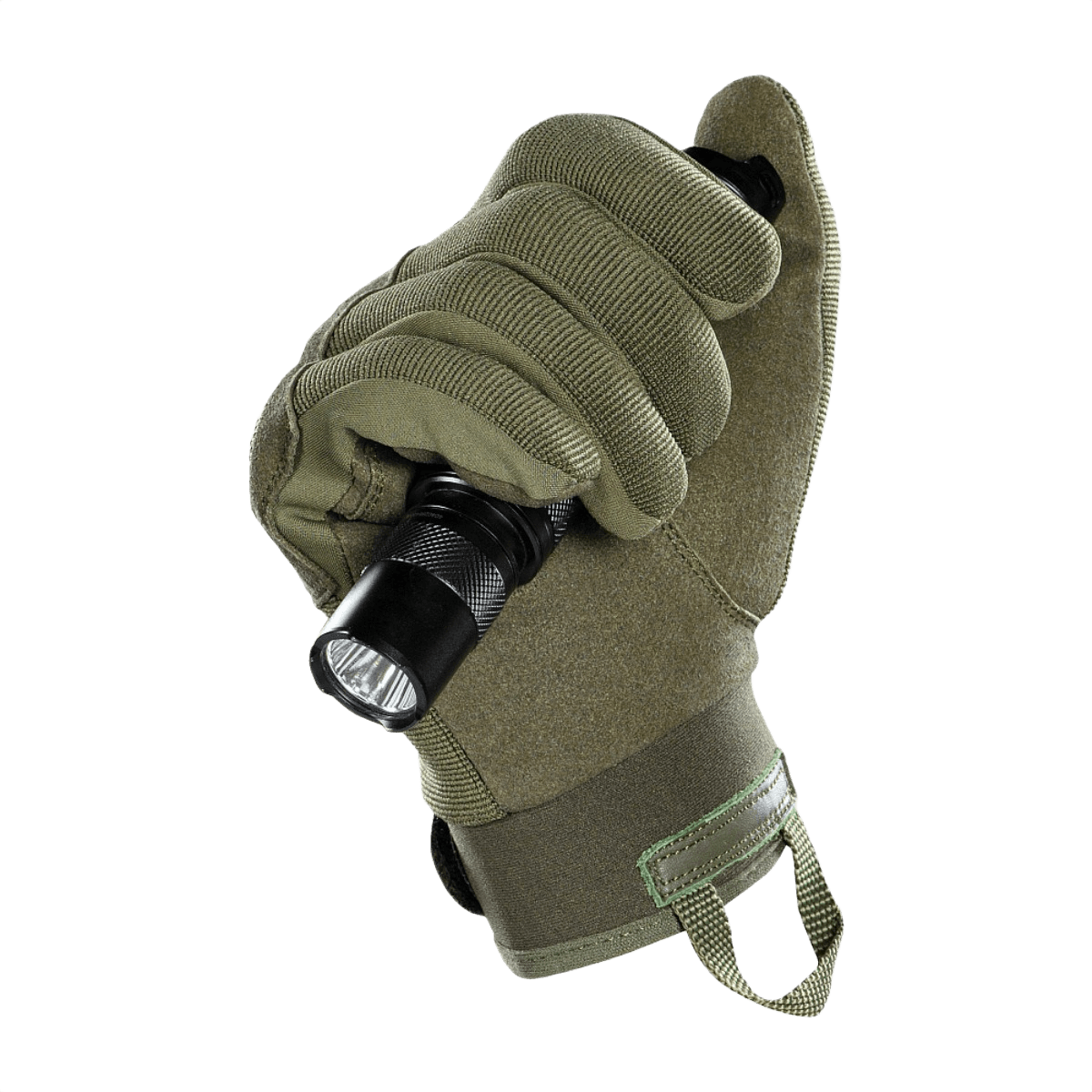 M-Tac Assault Tactical Mk.3, vahvistettu kämmen ja säädettävä velcro, tarkoitettu aseenkäsittelyyn eri olosuhteissa.