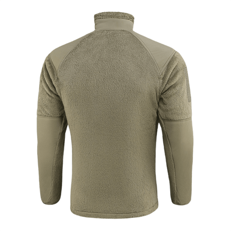 M-Tac Battle Fleece Polartec -takki nähtynä takaa anatomisella istuvuudella ja kulutussuojalla, sopii sotilas- ja poliisikäyttöön.