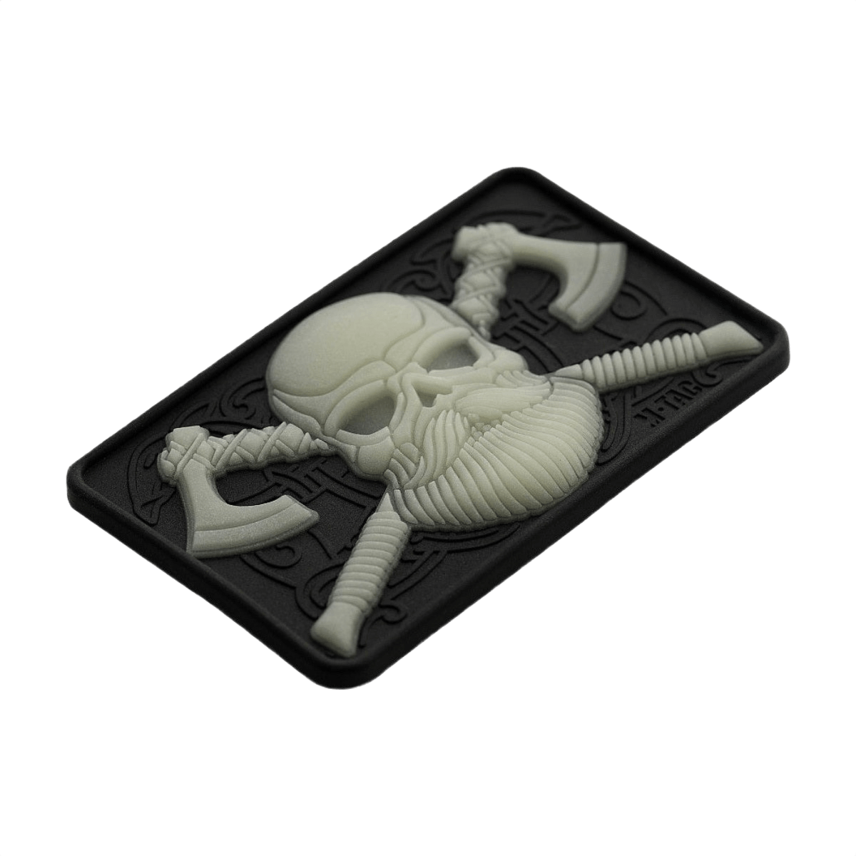 M-Tac Bearded Skull 3D PVC-patch partaisella kallo-kuviolla, Velcro-kiinnitys, 80x50 mm, kestävä sotilas- ja ulkokäyttöön.