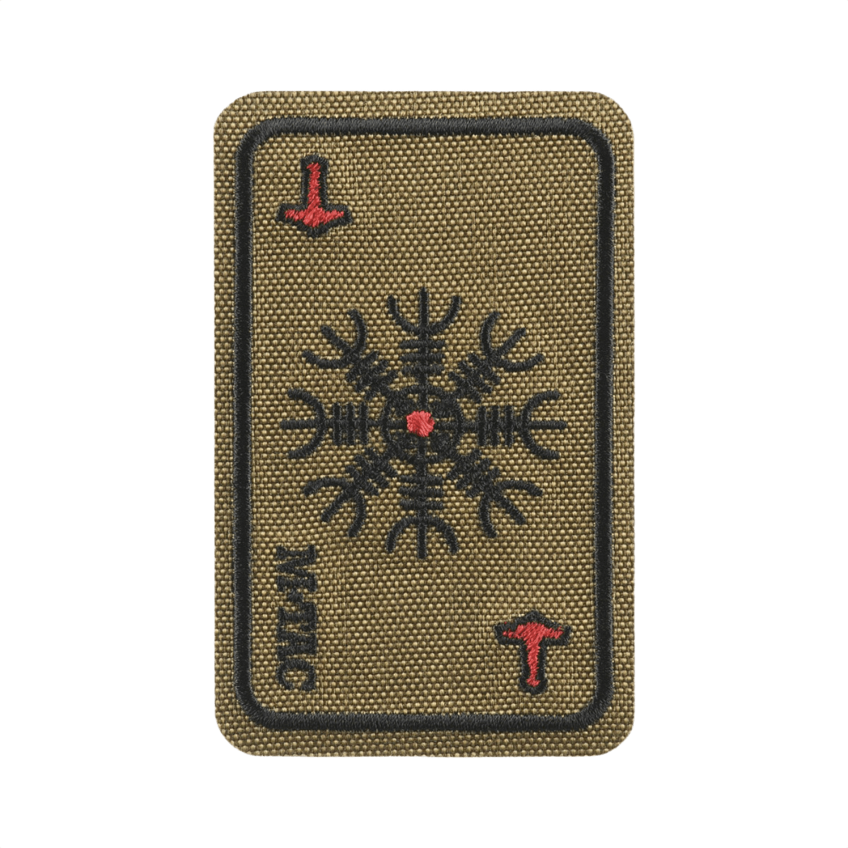 M-Tac Patch Kort Helm of Horror (brodeerattu) viikinkiaikainen Ægishjálmur-symboli, brodeerattu Cordura 500D:hen, kestävä ja kulutusta kestävä.