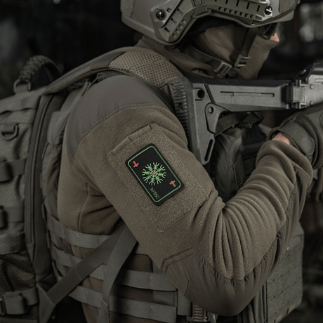 M-Tac Patch Kort Helm of Horror (brodeerattu) takissa, brodeerattu Cordura 500D Ægishjálmur-viikinkisymboli, voimaa ja voittoa varten.