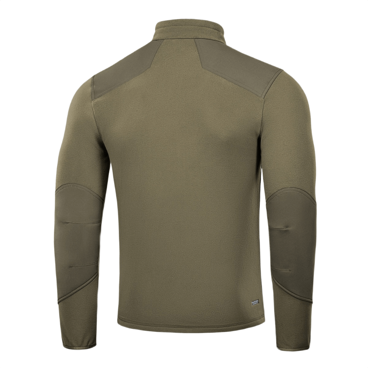 M-Tac Centurion mikrofleecejakun takaosa vihreänä, näyttää vahvistetut hartiat ja kyynärpäät. Pontetorto-fleece.