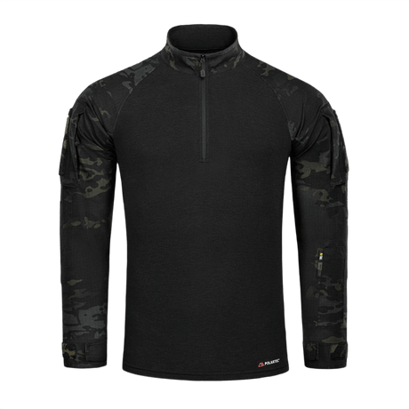 M-Tac Combat Shirt Gen.II Pro NYCO Extreme Black Multicam® -kuosissa, kestävä ja palosuojattu design, sopii taktisiin tarkoituksiin.