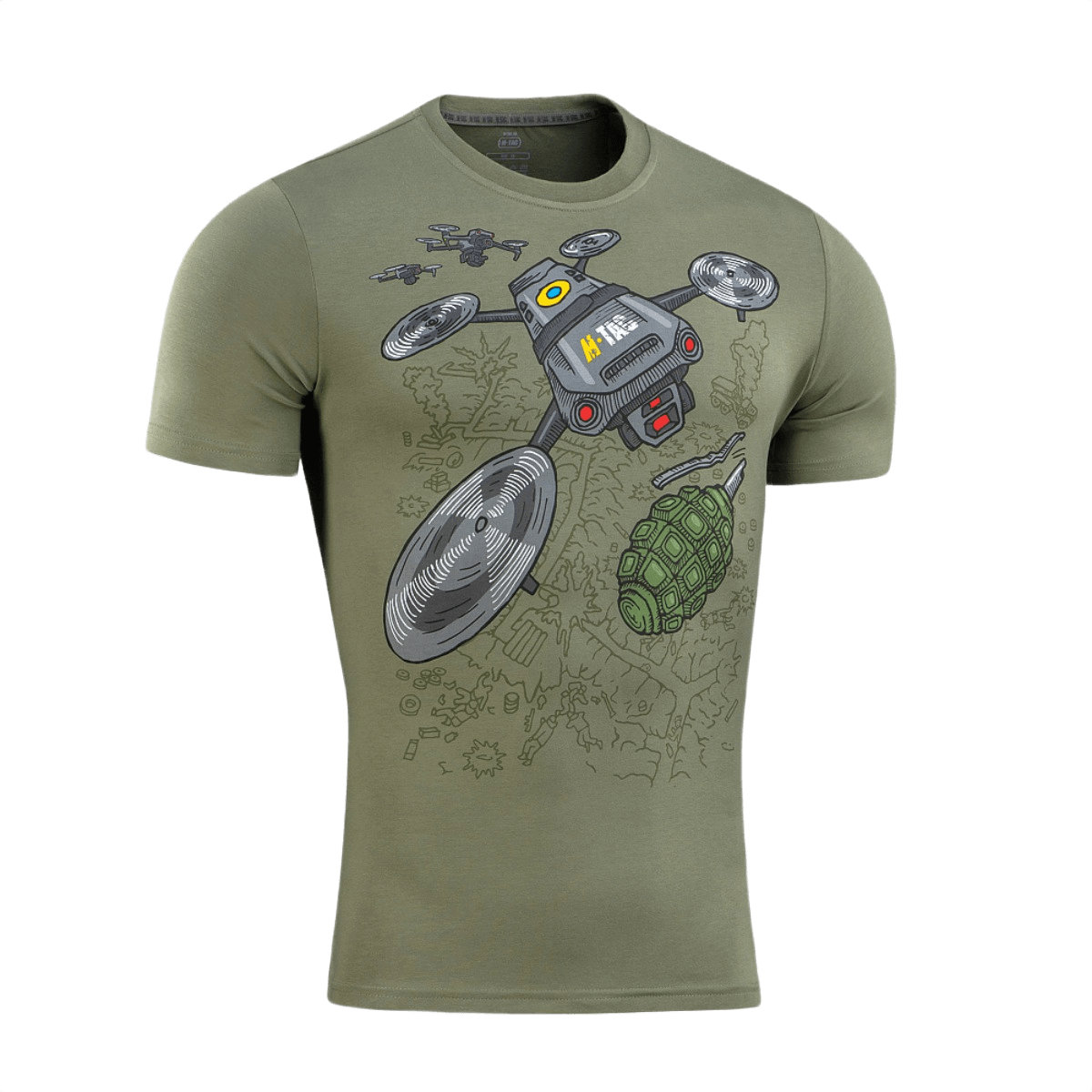 M-Tac T-Shirt Quadcopter, droni- ja kranaattimalli, 93% puuvillaa, 7% elastaania, mukava ja kestävä.