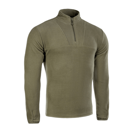 M-Tac Delta Fleece -takki oliivinvihreänä, mukava pullover kylmään säähän mukana peukalonreiät, ihanteellinen aktiiviseen ulkoiluun