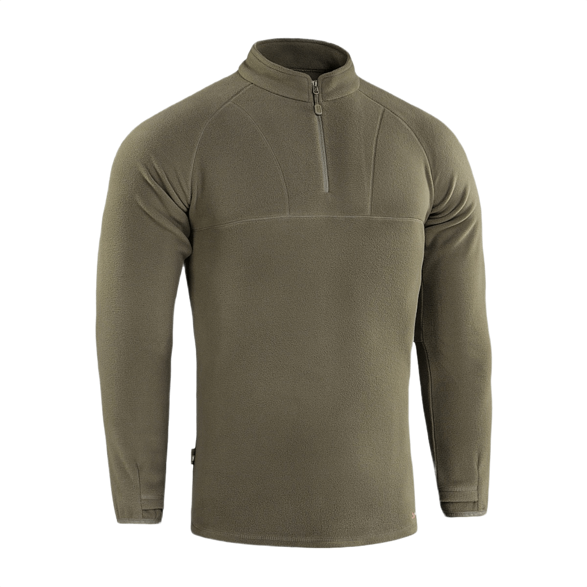 M-Tac Delta Polartec Raglan -takki oliivinvihreä, valmistettu 100% polyesterin microfleeceestä, rintavetoketjulla ja korkealla kauluksella ulkokäyttöön.