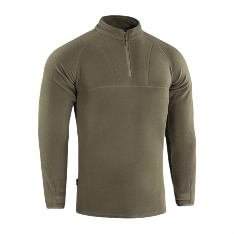 M-Tac Delta Polartec Raglan -takki oliivinvihreä, valmistettu 100% polyesterin microfleeceestä, rintavetoketjulla ja korkealla kauluksella ulkokäyttöön.