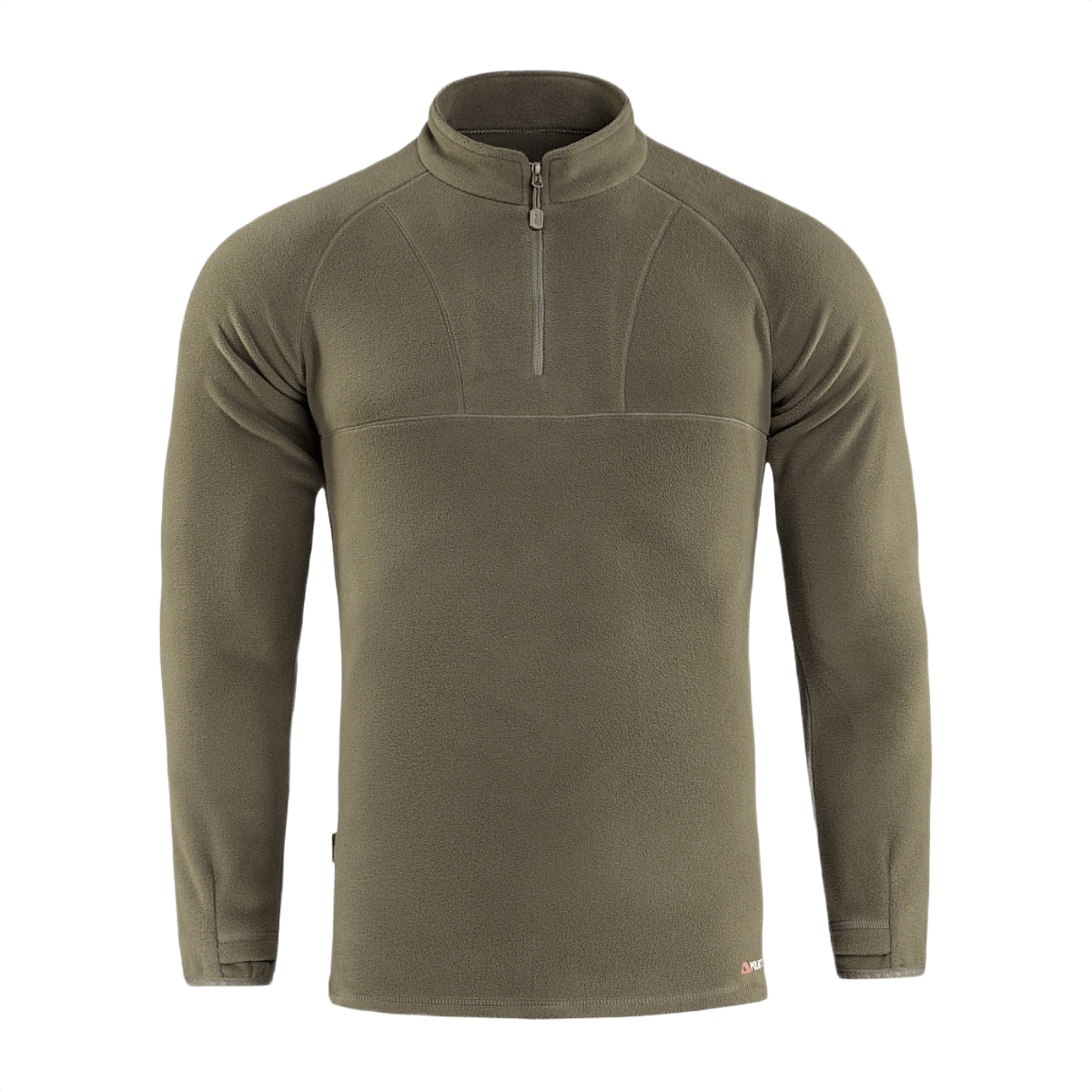 M-Tac Delta Polartec Raglan -takki vihreänä Micro Series -fleeceä, rintavetoketju ja korkea kaulus ulkokäyttöön.