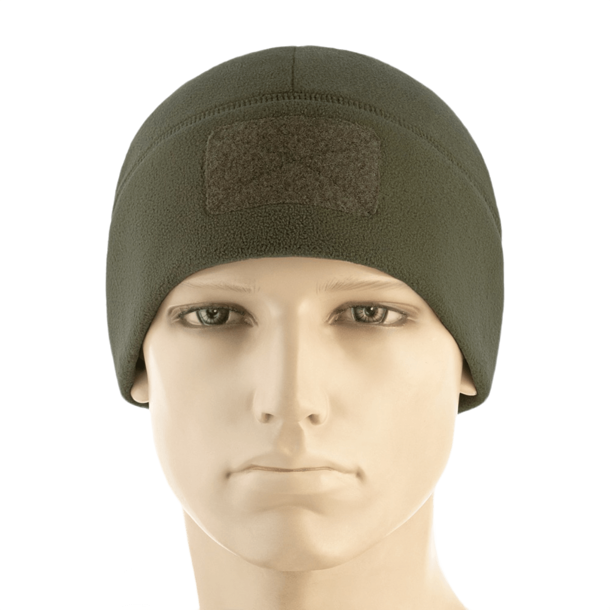 M-Tac Watch Cap Elite Fleece Beanie Hat Velcro, vihreä fleece-pipo talviaktiviteetteihin, Velcro-paneeli merkeille ja tunnistukseen.