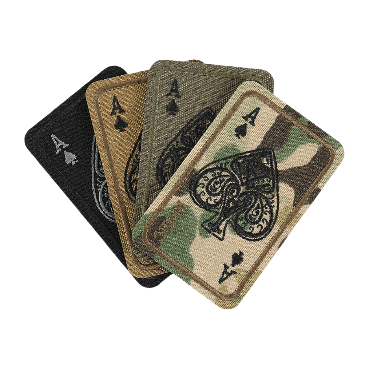 M-Tac Patch Ace Of Spades (broderi) – Cordura 500D, Velcro, kirjailtu kuvio eri väreissä, sopii vaatteisiin tai taktiseen varustukseen.