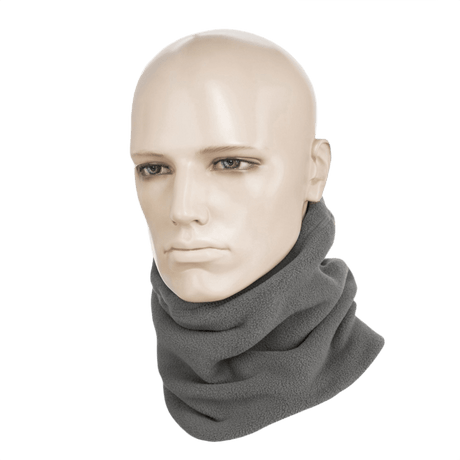 M-Tac Fleece Neck Gaiter med Snor harmaana mannekiinilla, monikäyttöinen kylmässä, säädettävä istuvuus, fleece 260 g/m².