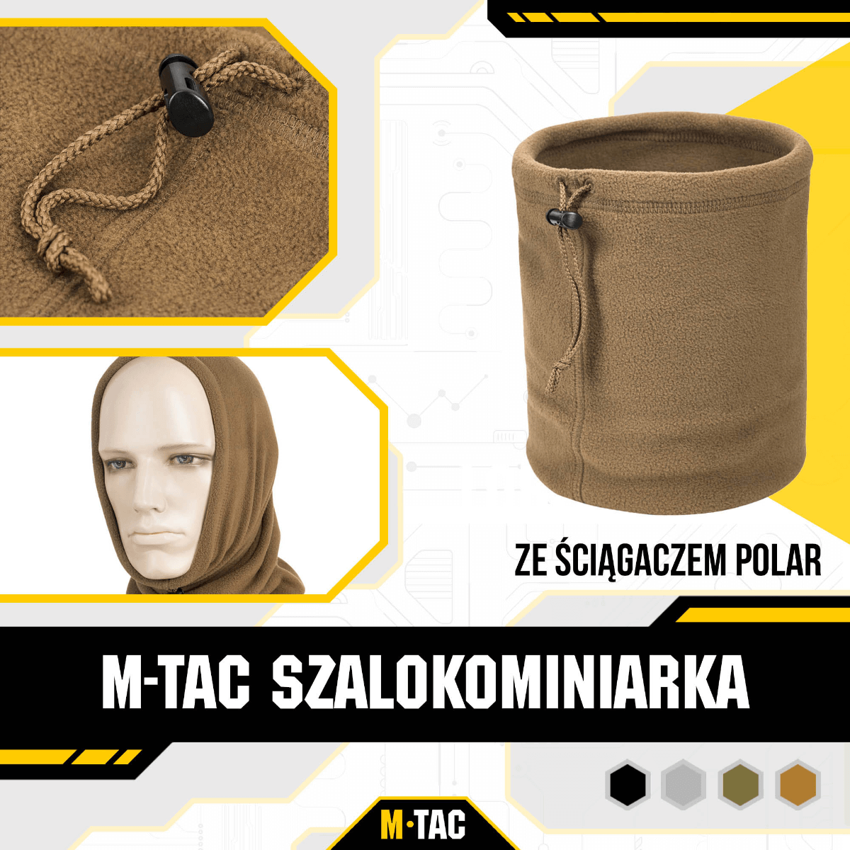 M-Tac Fleece Neck Gaiter med Snor monikäyttöinen fleece-kauluri säädettävällä nyörillä kylmään, sopii monipuoliseen käyttöön ja mukavuuteen.