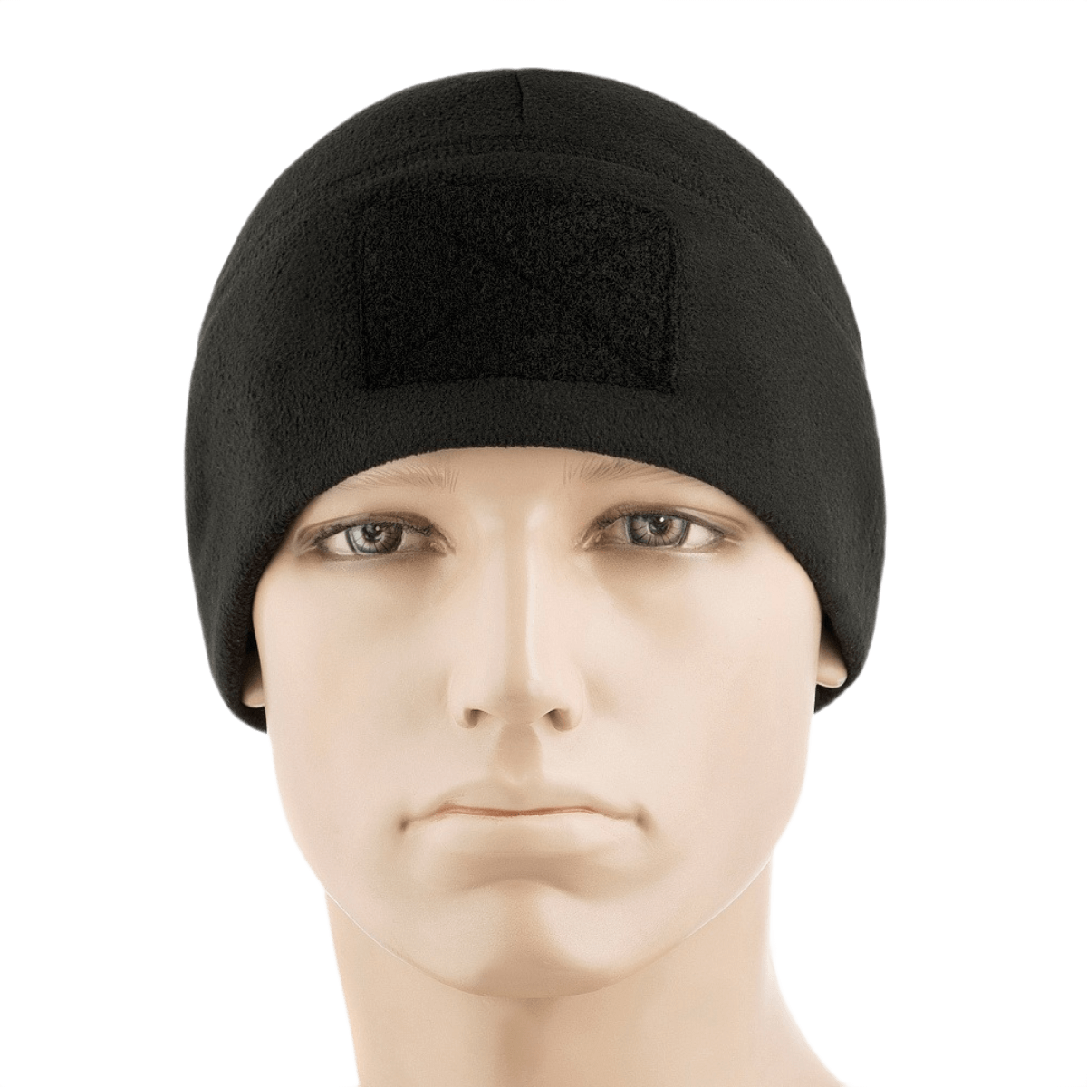 M-Tac Fleece Tactical Watch Cap Beanie m. Patch Panel mustasta fleecestä, matala profiili. Ihanteellinen taktiseen käyttöön ja ulkoiluun.
