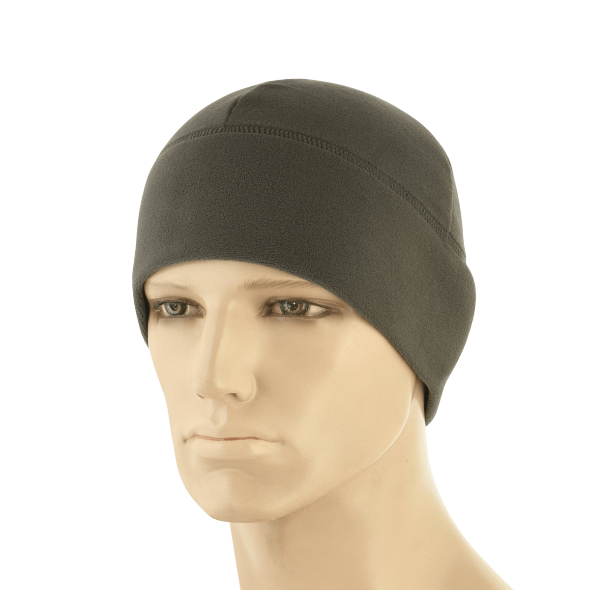 M-Tac Fleece Watch Cap Light Polartec Gen II harmaa talvipipo, valmistettu kestävästä Polartec Micro Series -fleecestä, esillä mannekiinilla.