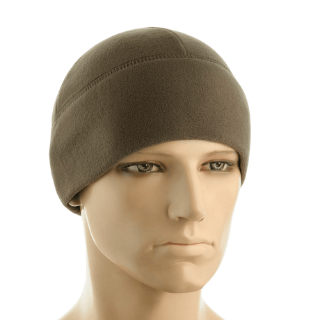 M-Tac Fleece Watch Cap Light Polartec ruskeana, en monikäyttöinen talvihattu, valmistettu kestävästä Polartec Micro Series fleece, sopii talvikäyttöön.