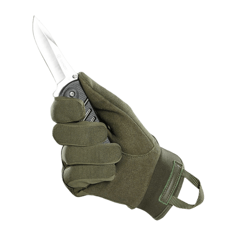 M-Tac Assault Tactical Mk.3 -hanskat pitävät veistä, vahvistettu kämmen antaa varman otteen, säädettävä tarrakiinnitys. 3