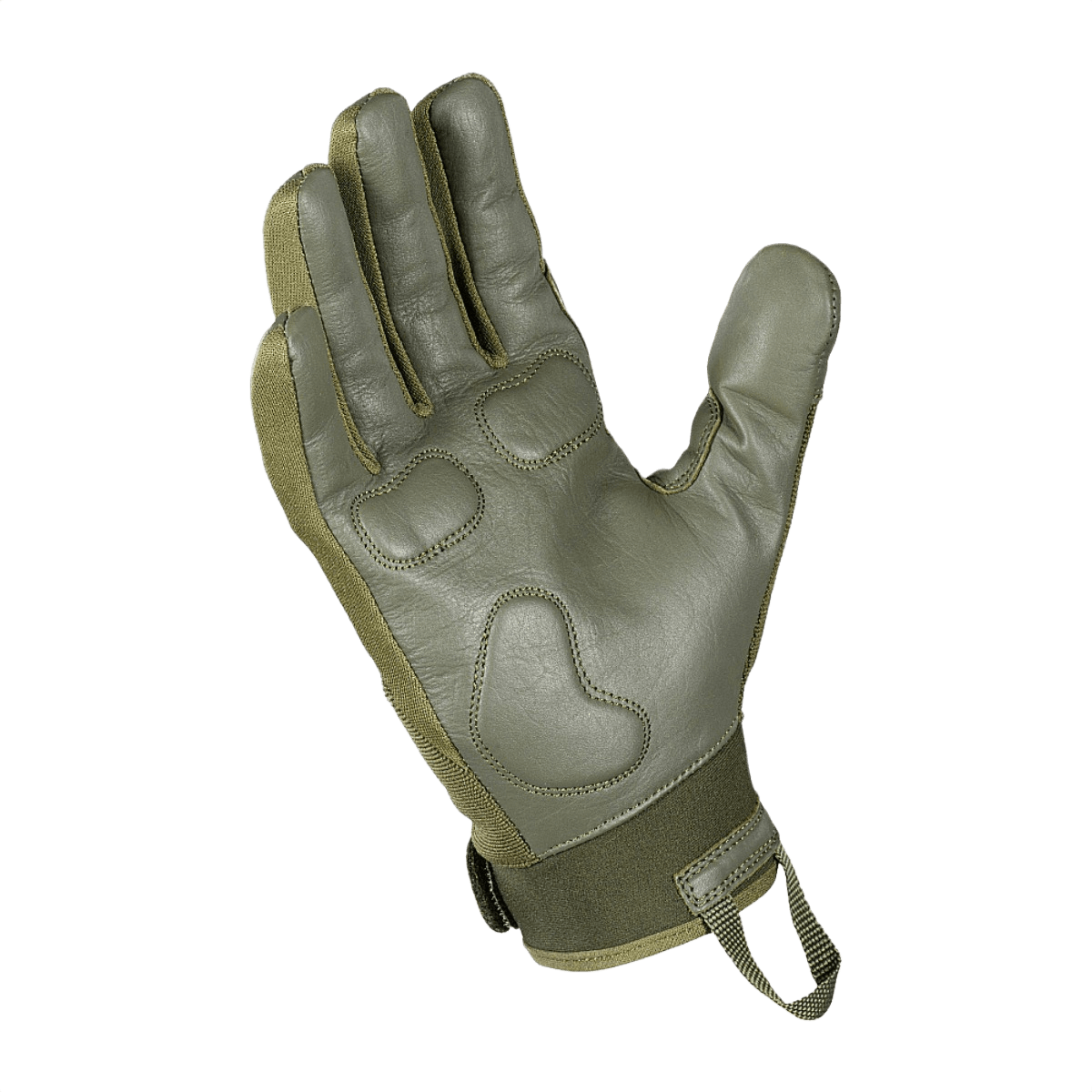 M-Tac Handsker Police Gen.2 taktiset käsineet nahkaa, pehmustetut kämmenet ja liukumaton sisäpinta, säädettävä Velcro, vihreä väri.