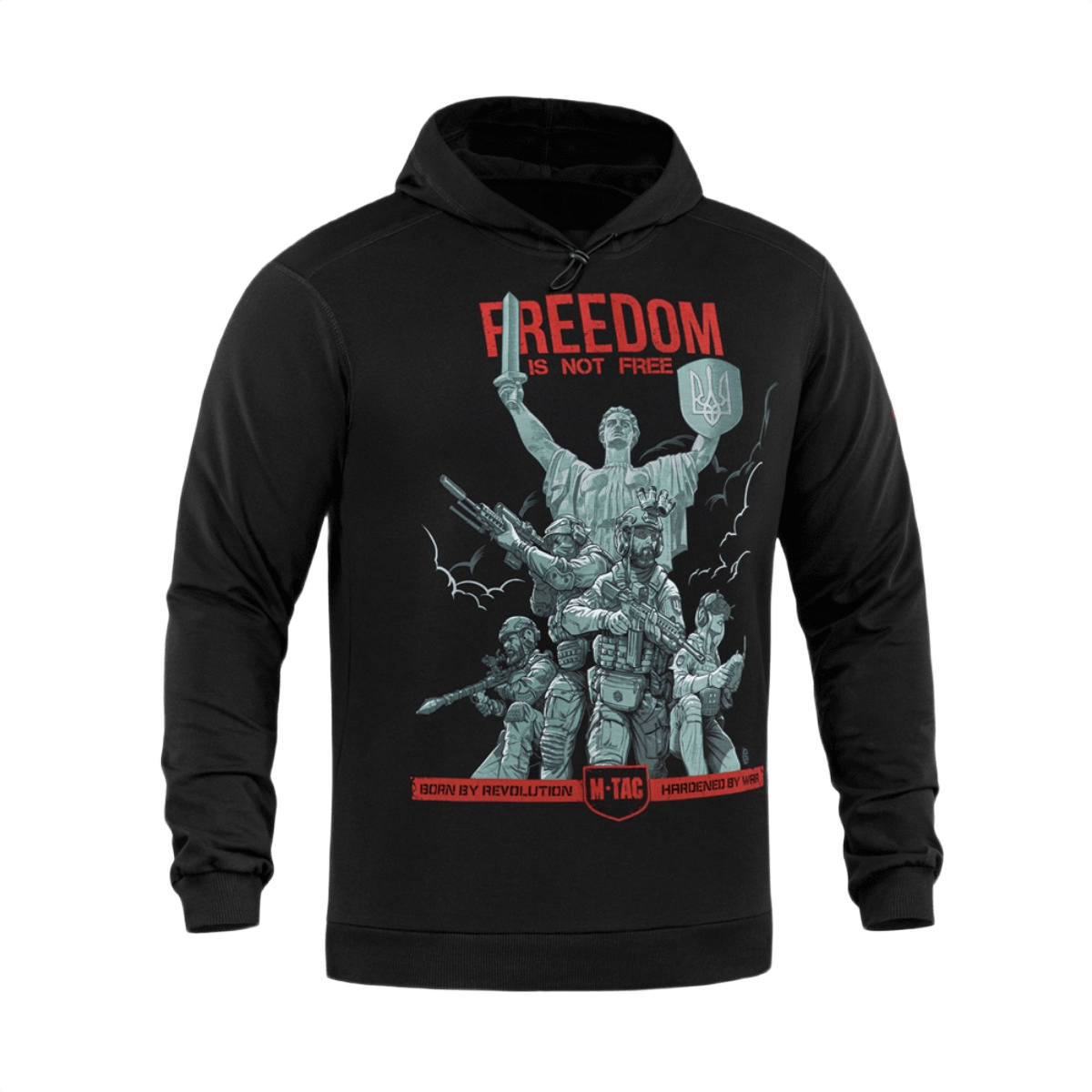 M-Tac Hoodie Freedom sotilasaiheisella printillä, mukava ja kestävä. Ihanteellinen arkeen ja ulkoiluun. M-Tac Hoodie Freedom.