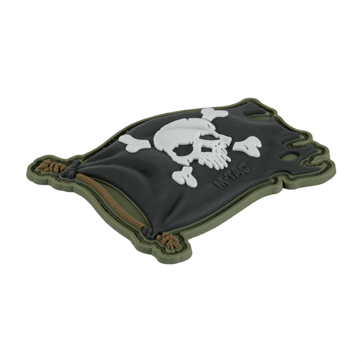 M-Tac Patch Jolly Roger PVC, 3D-morale-patch seikkailunhengelle, valmistettu PVC:stä, takana Velcro, vaatteisiin, reppuun tai taktiseen varustukseen.