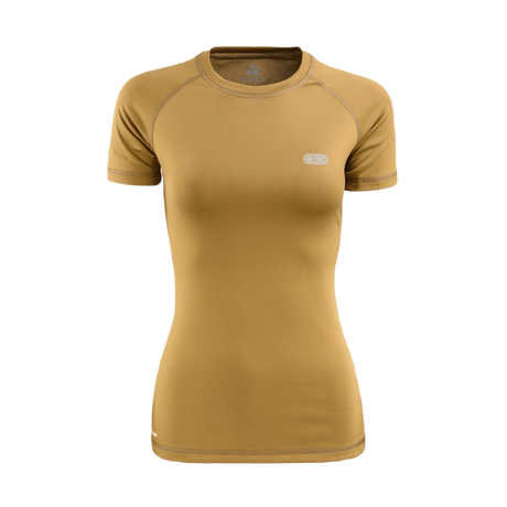 M-Tac T-shirt Ultra Light Polartec Lady, ruskea, sopii treeniin ja arkeen, valmistettu Power Dry®-materiaalista, anatominen naisten leikkaus.