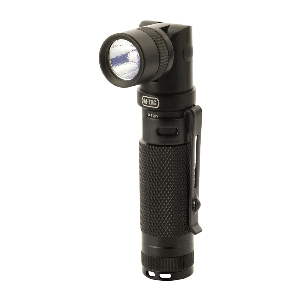 M-Tac-taskulamppu P180 LED CREE XPG2 -valaistuksella ja säädettävällä rungolla, alumiiniseos. Sopii rintataskuihin ja reppuihin.