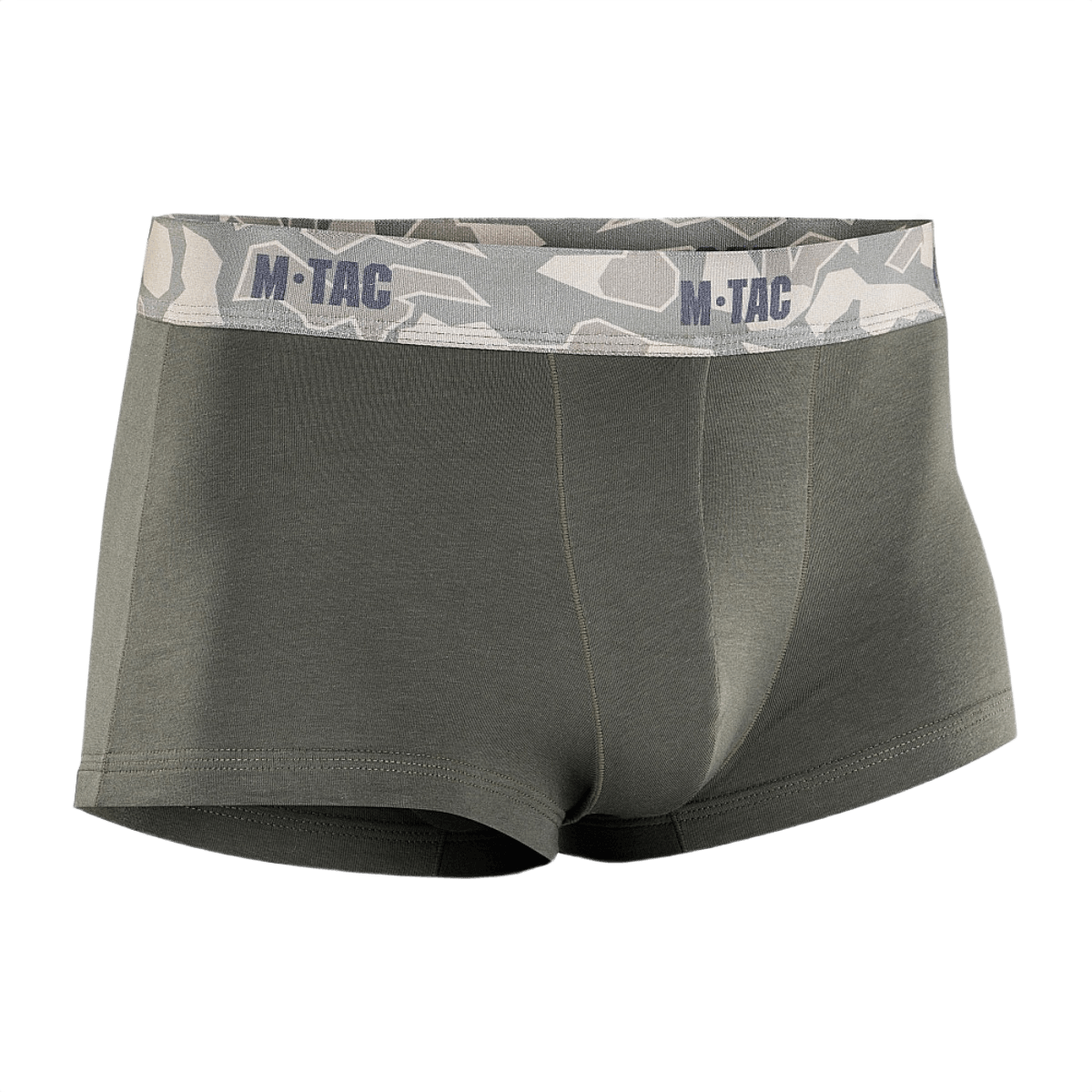 M-Tac Herre Boxer 93/7 anatomisella istuvuudella, litteillä saumoilla ja leveällä kuminauhalla, suunniteltu mukavuuteen ja liikkumisvapauteen, vihreä väri.