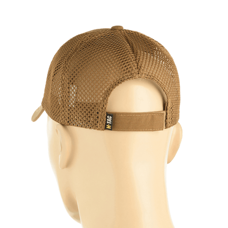 M-Tac Mesh Flex Ripstop Baseball Cap takaa, säädettävä Velcro-tarranauha ja mesh-paneelit ilmanvaihtoa varten.
