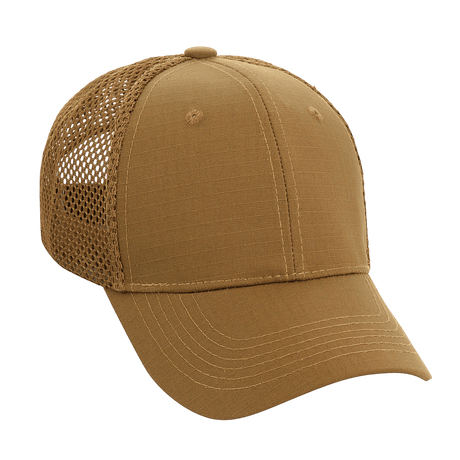 M-Tac Mesh Flex Ripstop Baseball Cap beige, ripstop-etuosalla ja mesh-paneeleilla ilmanvaihtoa ja mukavuutta varten.