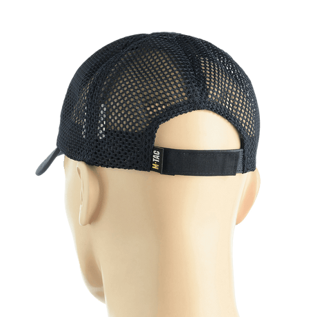 M-Tac Mesh Flex Ripstop Baseball Cap Velcro-kiinnityksellä takaa kuvattuna, säädettävä suljenta ja mesh-paneelit hyvään ilmanvaihtoon.