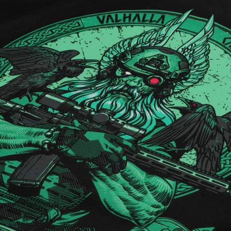 M-tac Flag Odin Night Vision 630x900 modernilla sotilaallisella Odinilla, AR-15, korpit ja Valhalla-teema. Koristeellinen lippu.