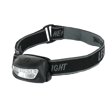 M-Tac otsalamppu 4+1 LED elastisella otsanauhalla ja 5 LED-valotilalla, täydellinen ulkoiluun ja retkeilyyn.