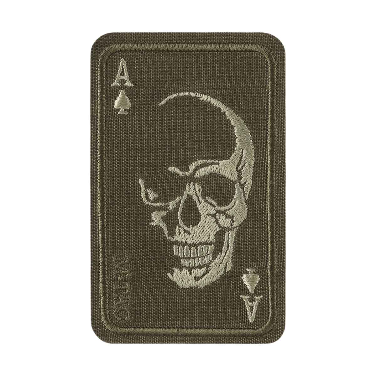 M-Tac Patch Face of War (Broderi) kirjailtu kallo ace of spades -kortissa, Cordura 500D, Velcro-kiinnitys.