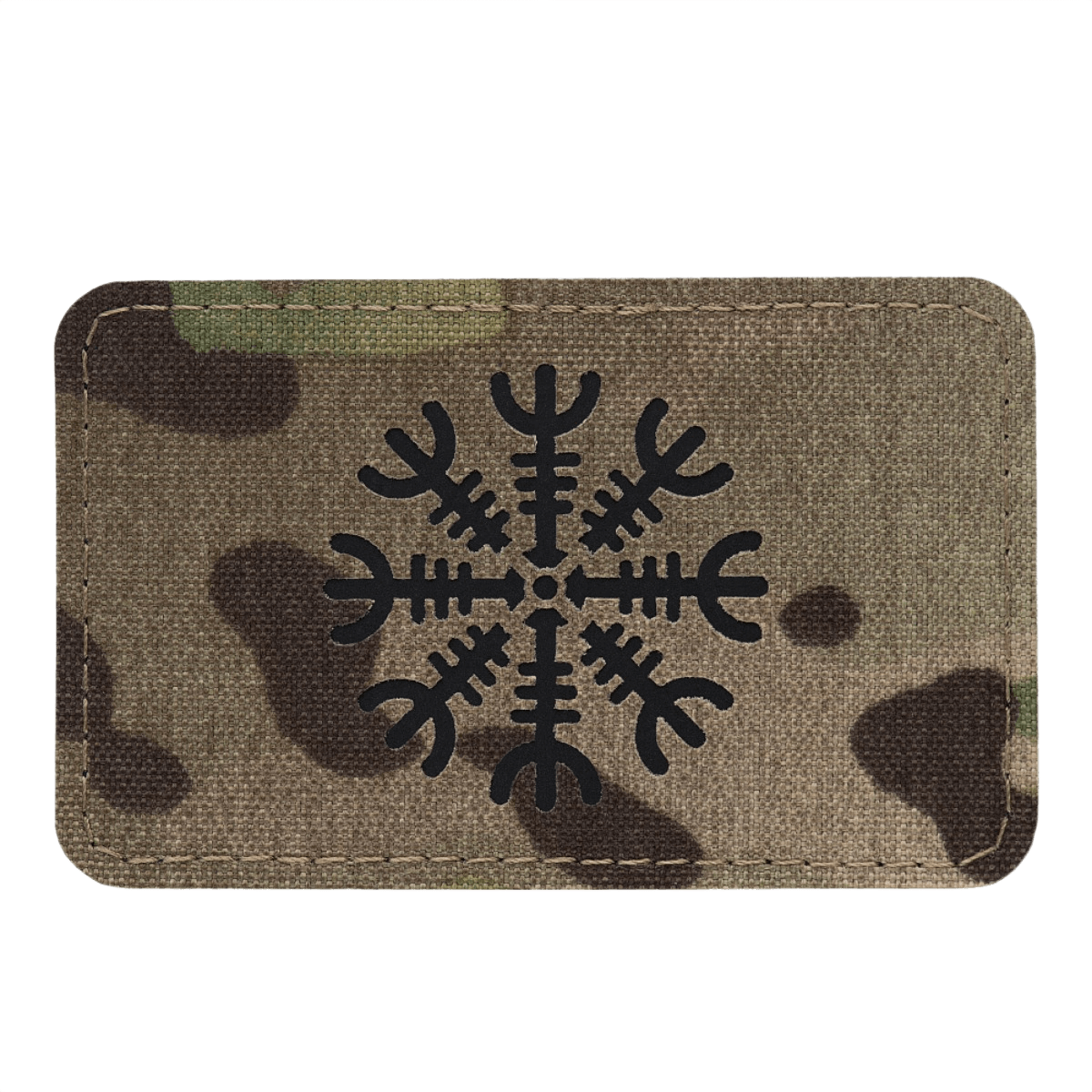 M-Tac Patch Helm of Horror Vaakasuuntainen Laser Cut – ægishjálmur‑kuvio kestävässä Cordura 500D‑materiaalissa, kiinnitys Velcro.