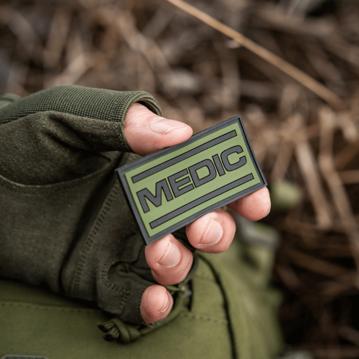 M-Tac Patch Medic PVC 3D taktinen patch univormuun tai laukkuun Velcro-kiinnityksellä, joustava PVC-materiaali, 70 x 35 mm.