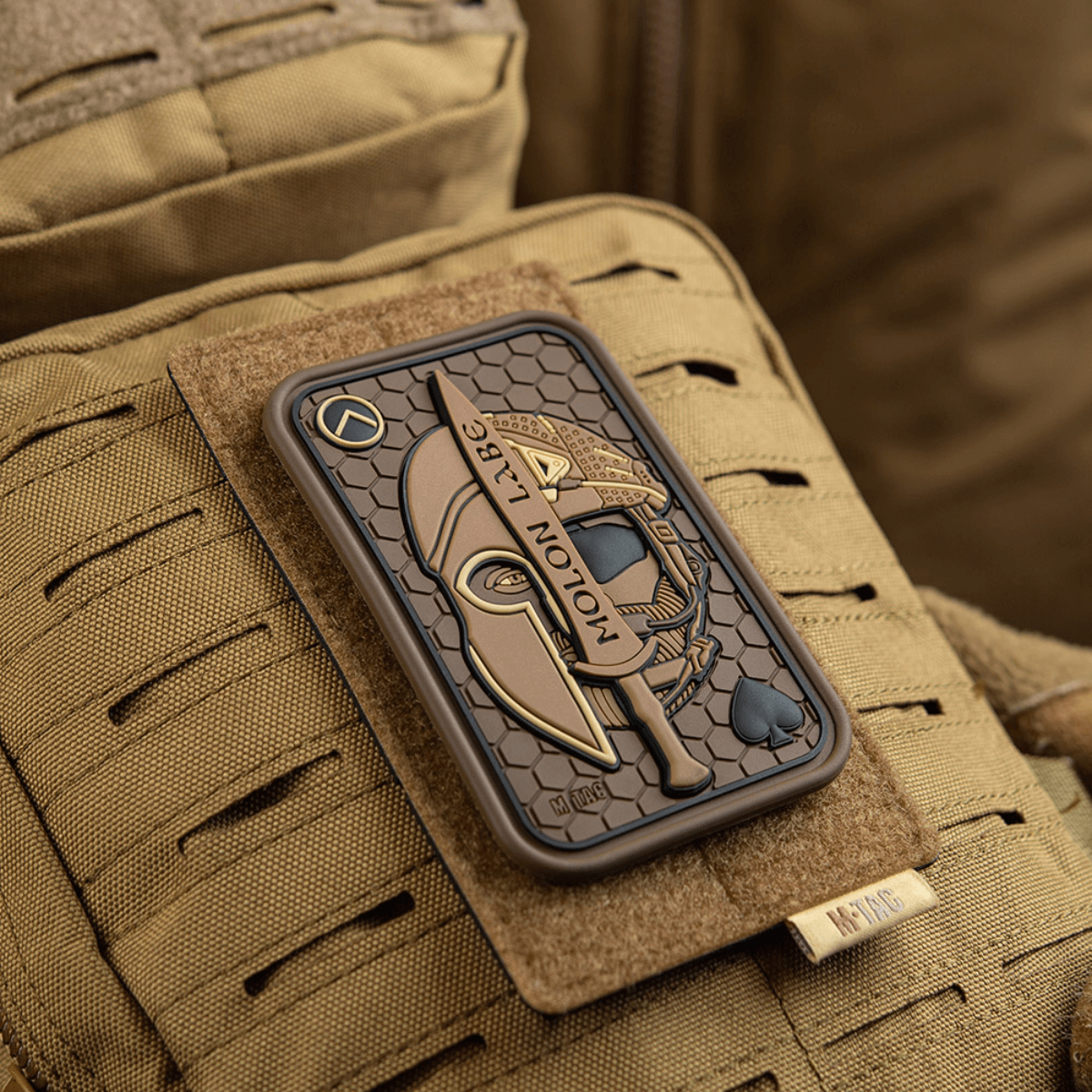 M-Tac Patch Molon Labe 3D PVC taktinen moraalimerkki spartaner-motifilla, 3D-efekti ja Velcro-kiinnitys uniformuun