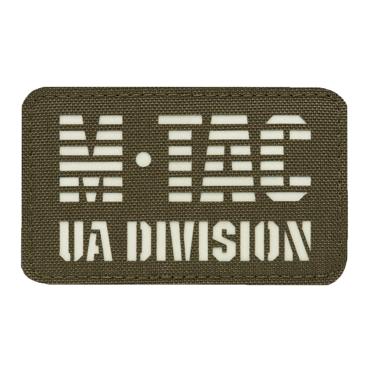 M-Tac Patch UA Division Laser Cut kestävästä Cordura 500D:stä, pimeässä hohtavalla materiaalilla ja Velcro-kiinnityksellä, ihanteellinen sotilaalliseen ja taktiseen varustukseen.